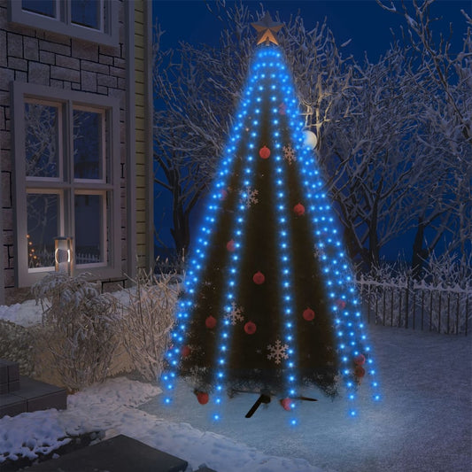 Světelná síť na vánoční stromek 300 modrých LED diod 300 cm