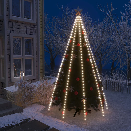 Světelná síť na vánoční stromek 400 studených bílých LED 400 cm