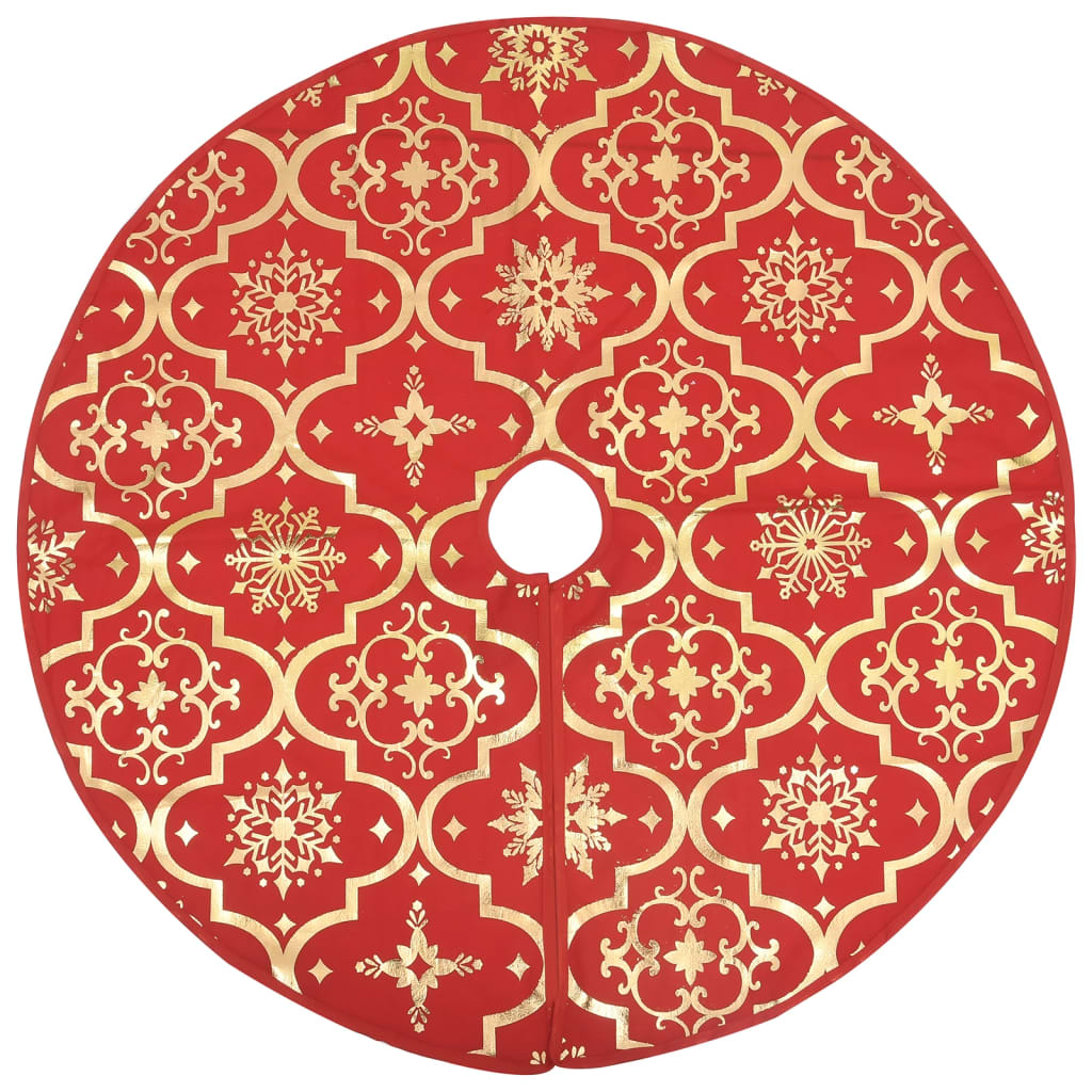 Luxusní podložka pod vánoční stromek s punčochou červená 150 cm