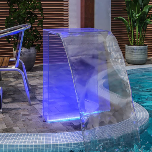 Bazénová fontána s RGB LED osvětlením a konektory akryl 51 cm