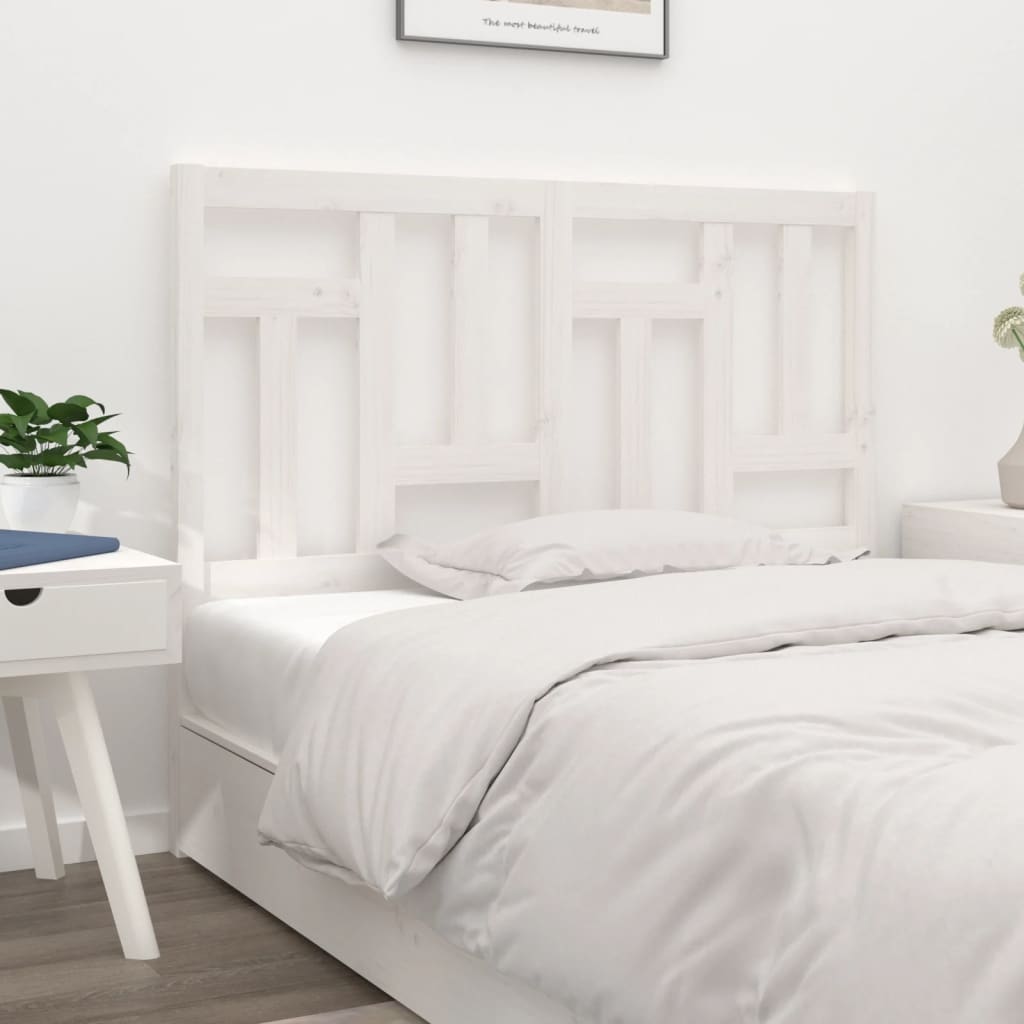 Čelo postele bílé 155,5 x 4 x 100 cm masivní borovice