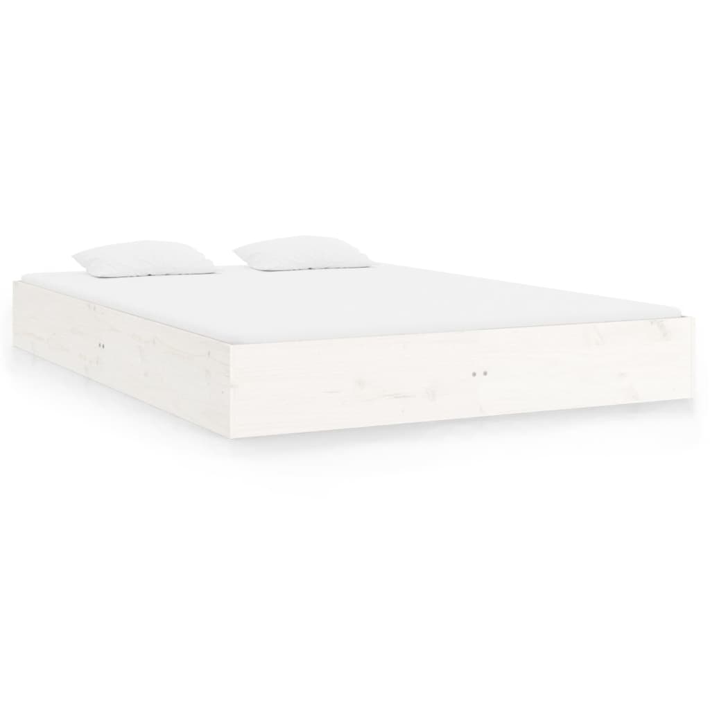 Rám postele bílý masivní dřevo 160 x 200 cm