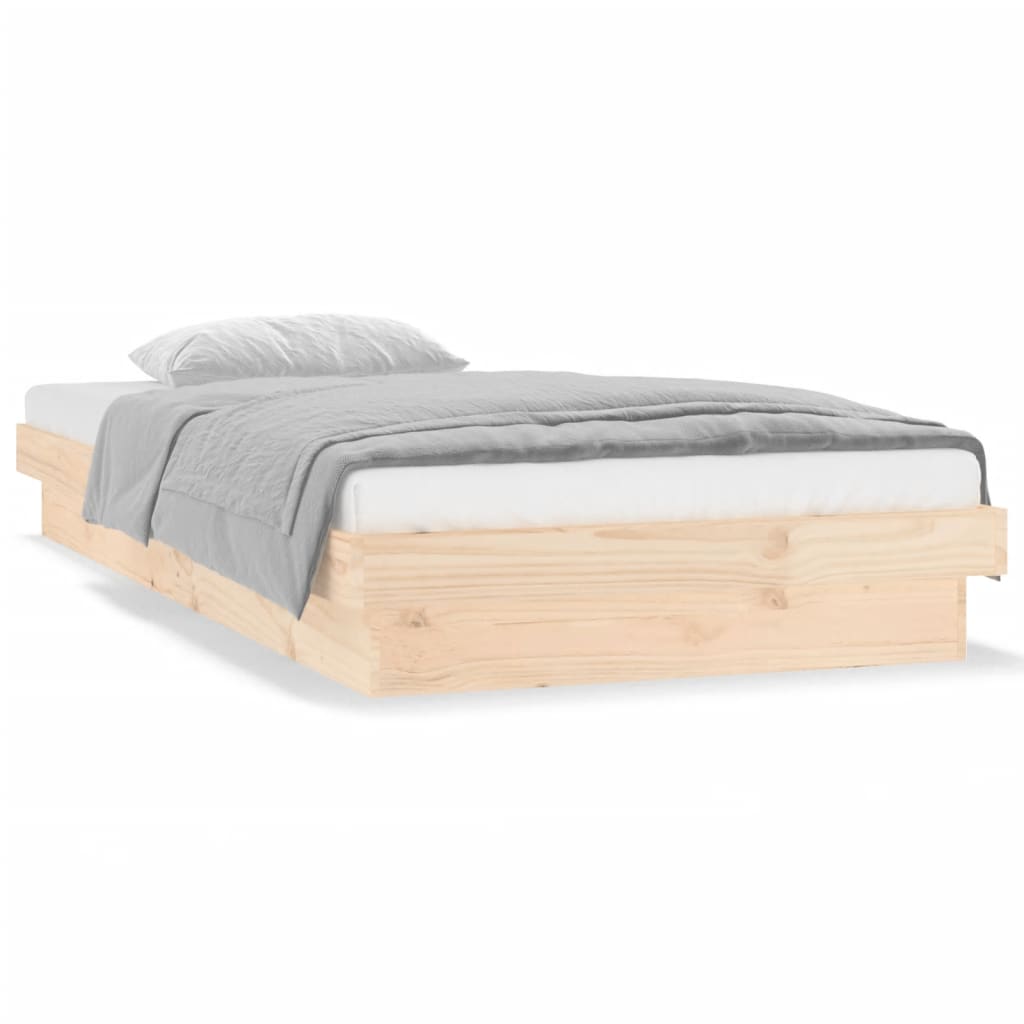 Rám postele s LED světlem 90 x 200 cm masivní dřevo