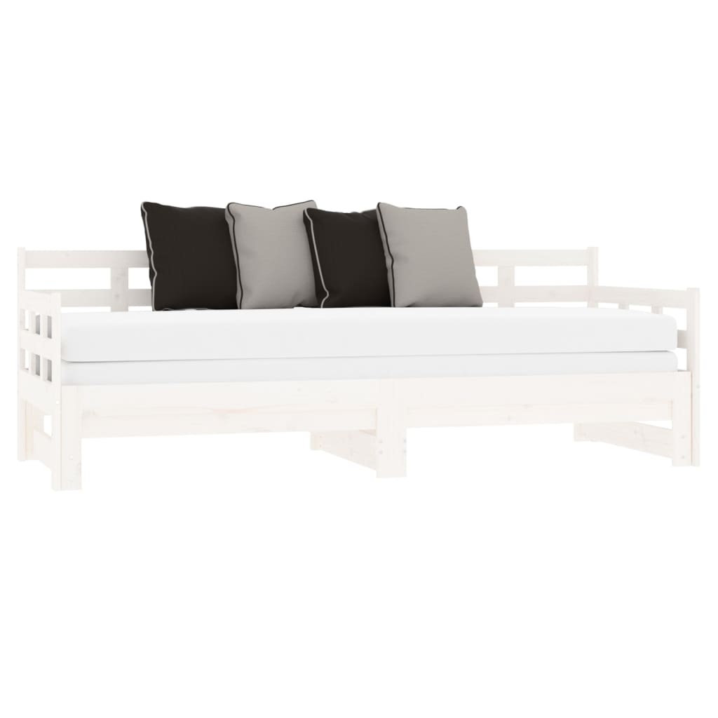 Výsuvná postel bílá masivní borovice 2x (90 x 190) cm