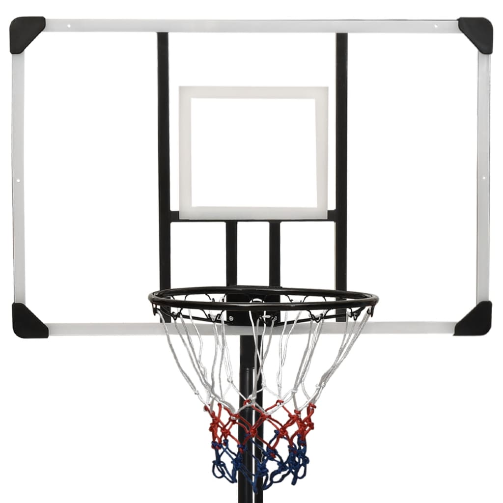Basketbalový koš s průhlednou deskou 256–361 cm polykarbonát