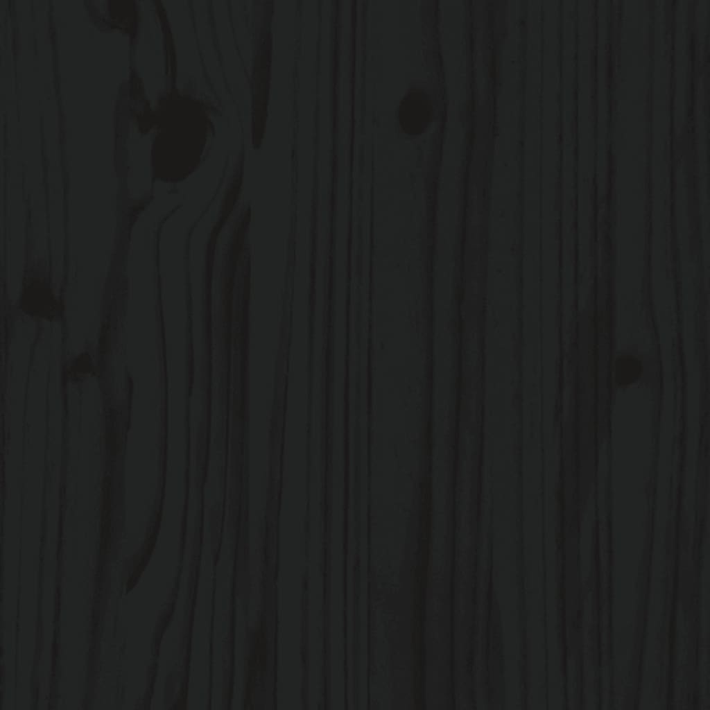 Čelo postele černé 135 x 3 x 80 cm masivní borovice