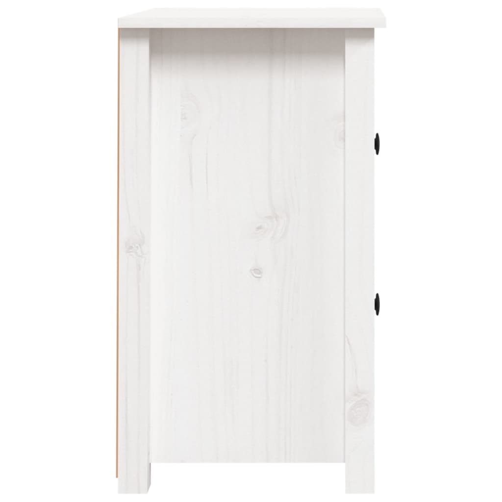 Noční stolek bílý 40 x 35 x 61,5 cm masivní borové dřevo