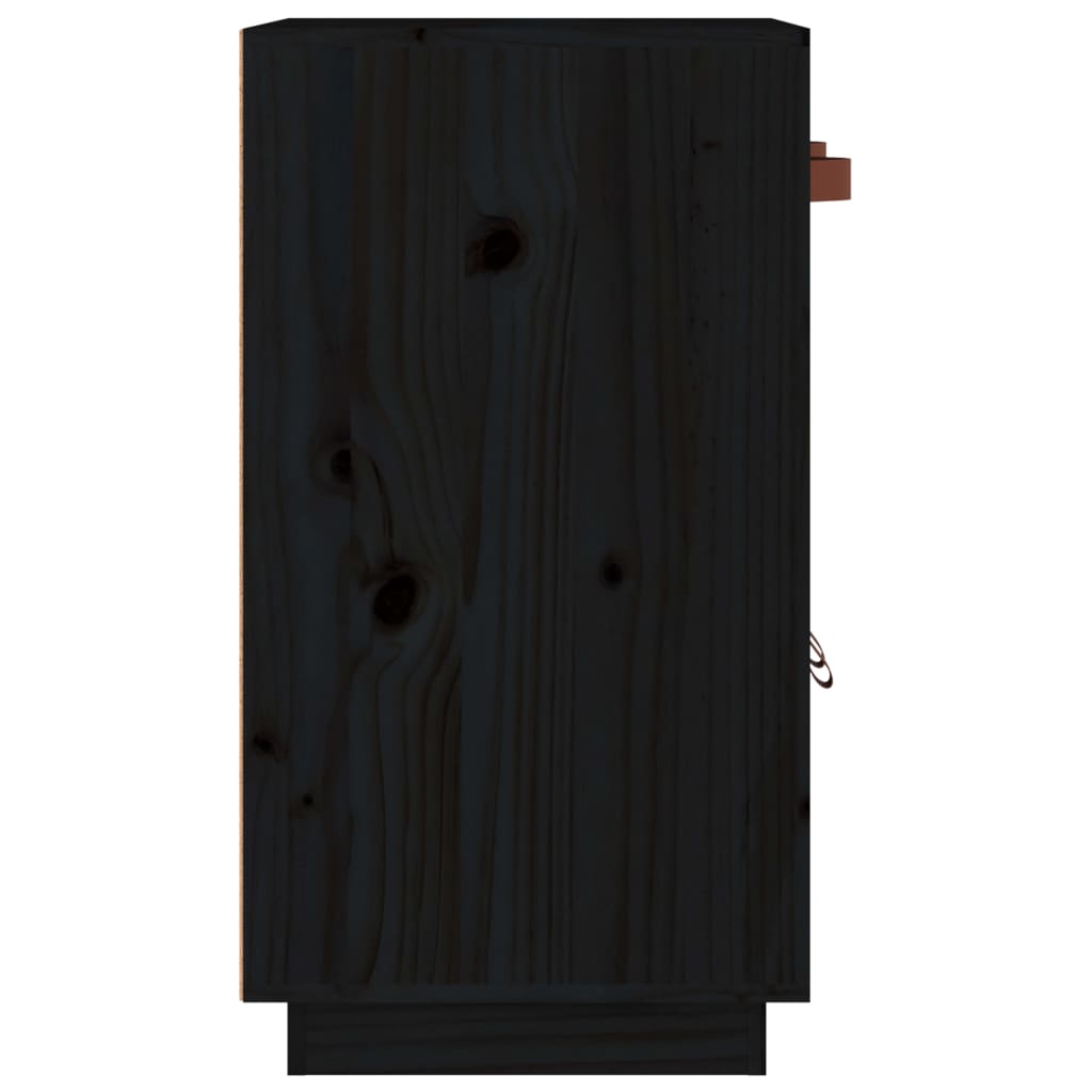 Příborník černý 65,5 x 40 x 75 cm masivní borové dřevo