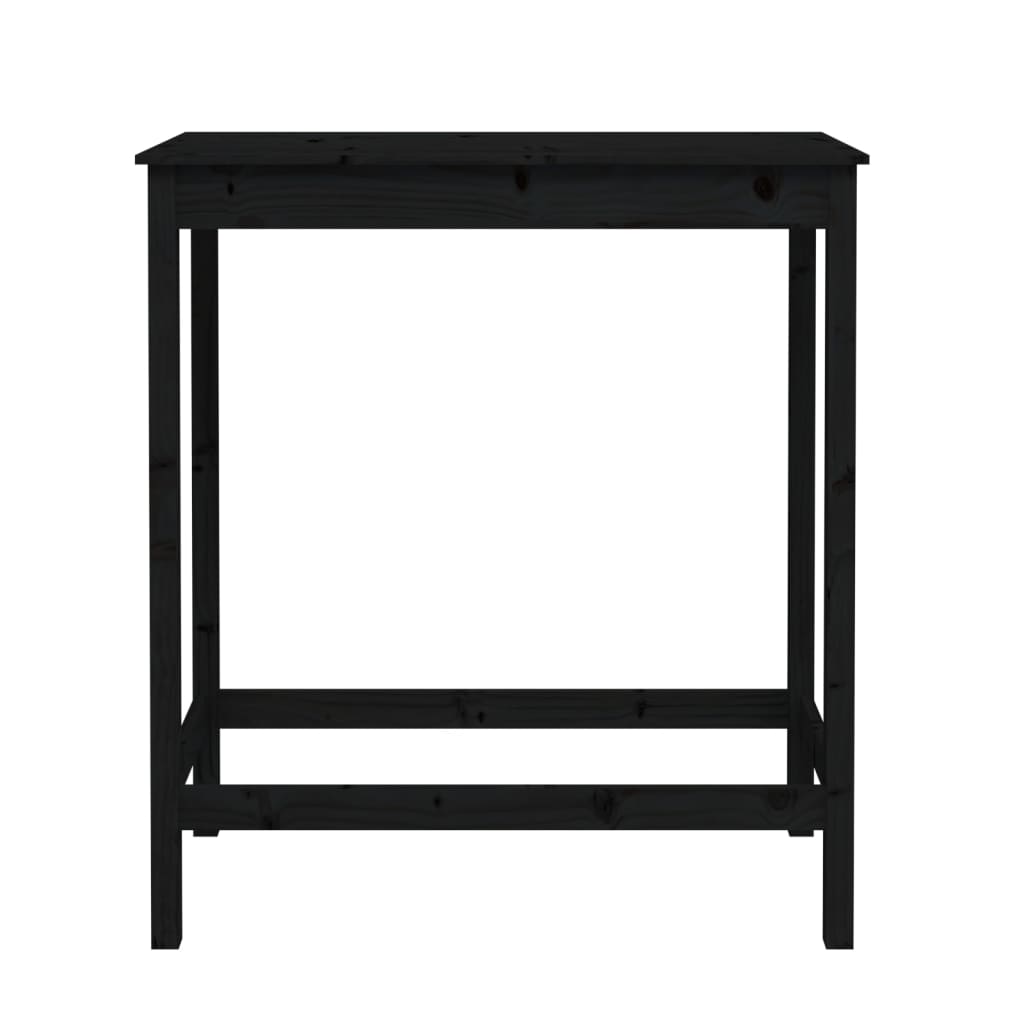 Barový stolek černý 100 x 50 x 110 cm masivní borové dřevo