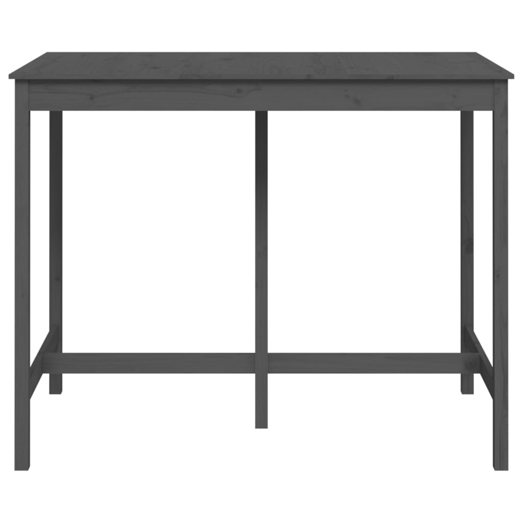 Barový stolek šedý 140 x 80 x 110 cm masivní borové dřevo