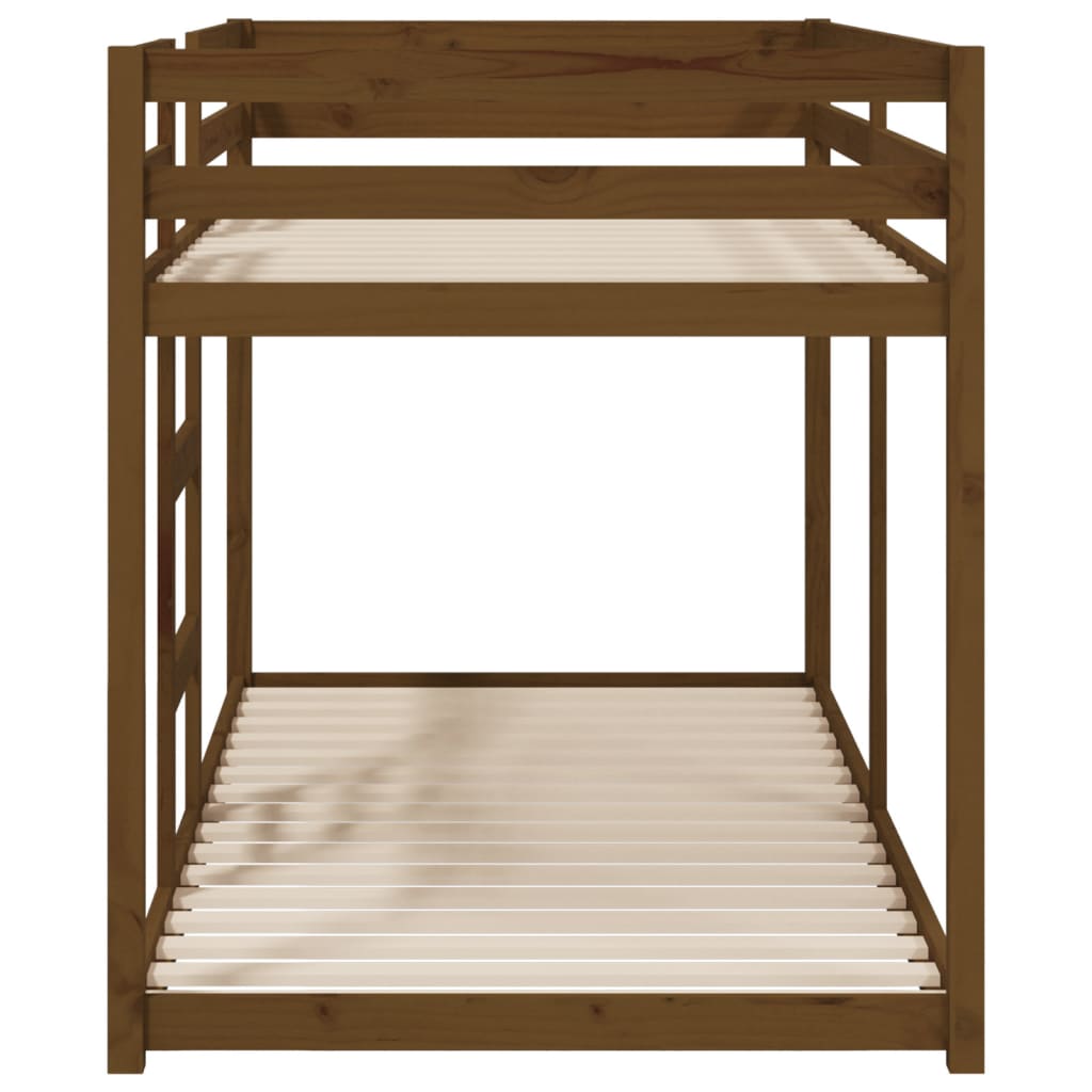Patrová postel medově hnědá 90 x 200 cm masivní borové dřevo