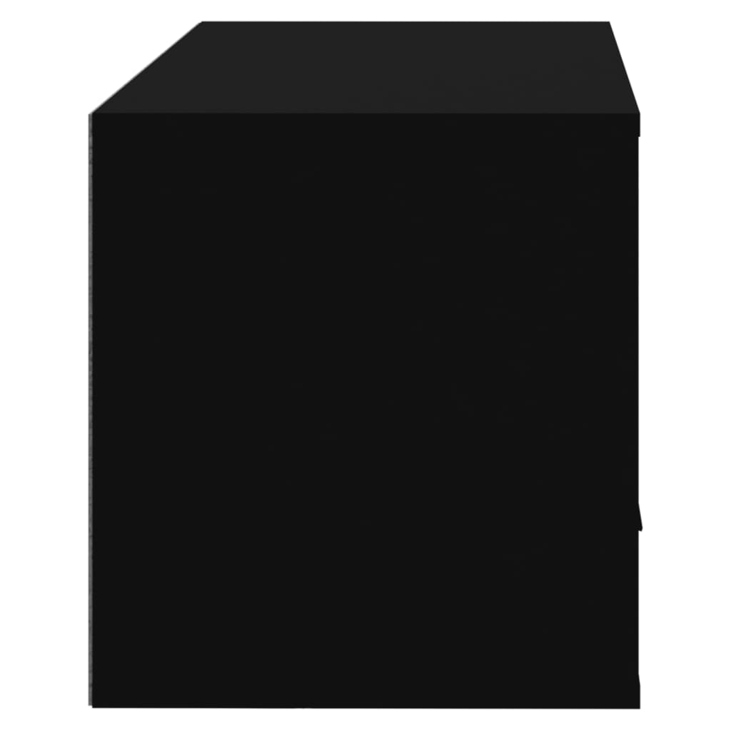 Nástěnný botník černý 70 x 35 x 38 cm kompozitní dřevo