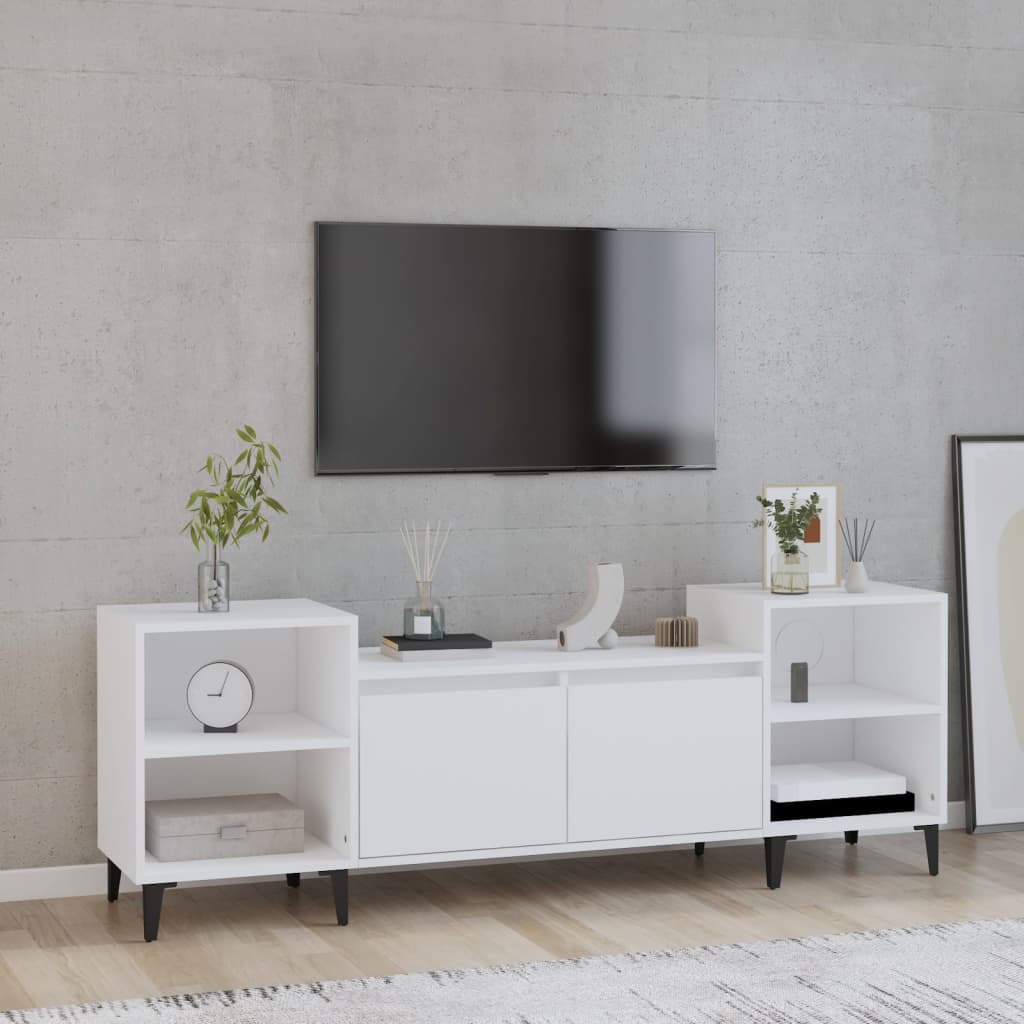 TV skříňka bílá 160 x 35 x 55 cm kompozitní dřevo