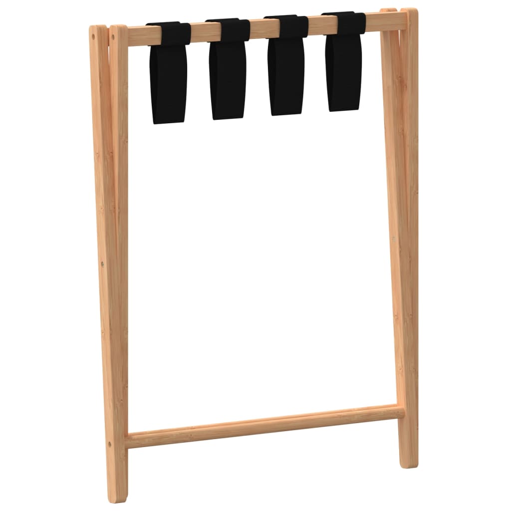 Stojan na zavazadlo černý 68,5 x 38 x 58 cm bambus