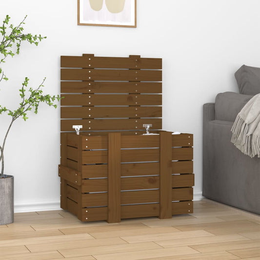 Úložný box medově hnědý 58 x 40,5 x 42 cm masivní borové dřevo