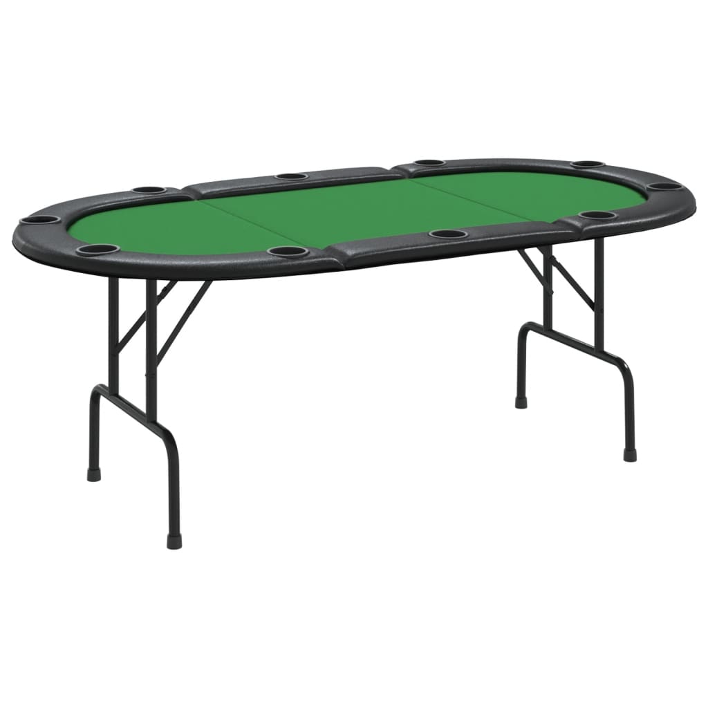 Skládací deska na poker pro 10 hráčů zelená 206 x 106 x 75 cm