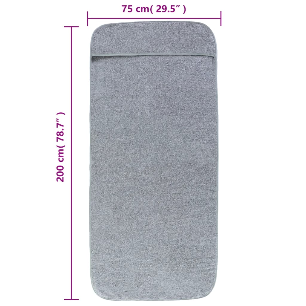 Plážové osušky 2 ks šedé 75 x 200 cm textil 400 GSM