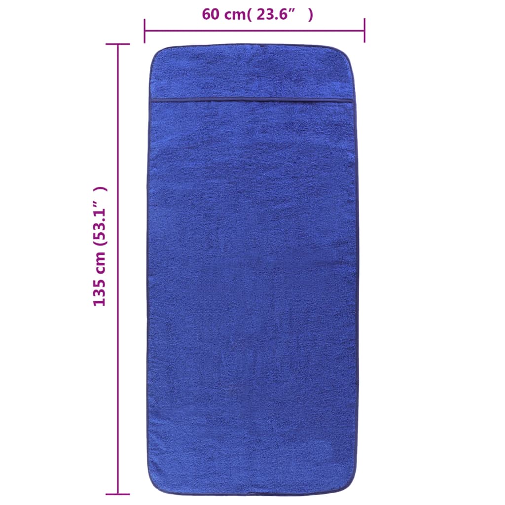Plážové osušky 2 ks královsky modré 60 x 135 cm textil 400 GSM