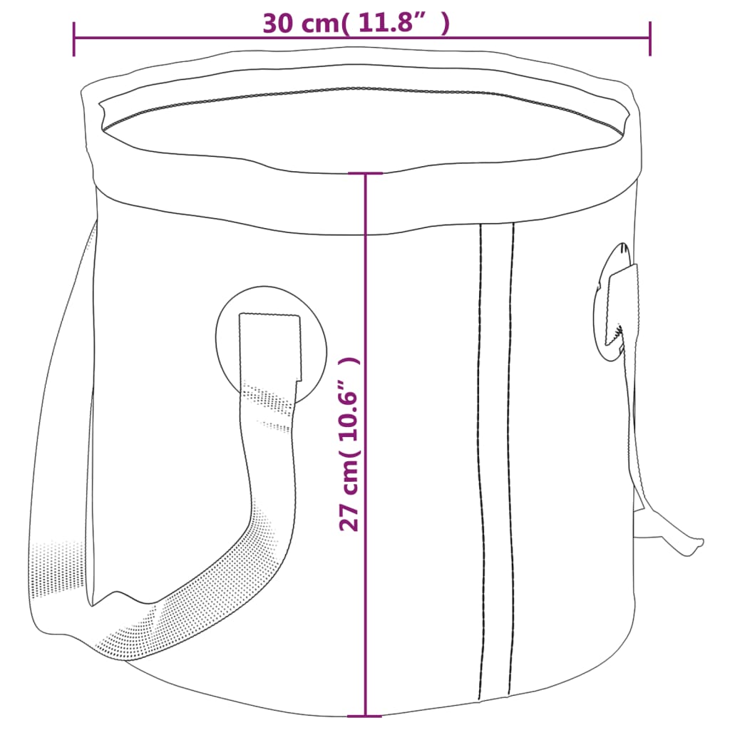 Skládací kbelíky 2 ks černé 20 l PVC