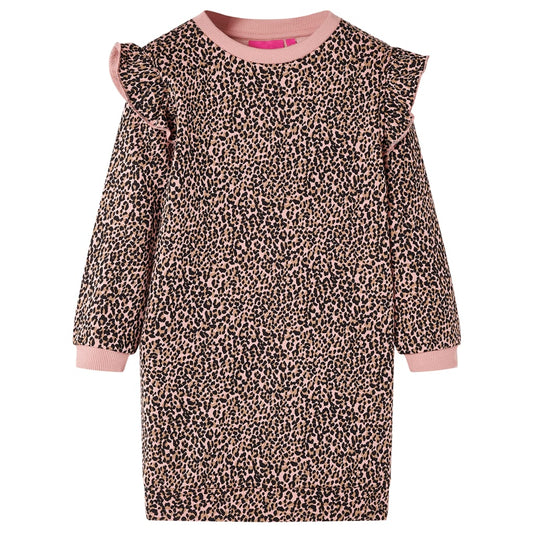 Dětské mikinové šaty středně růžové 128