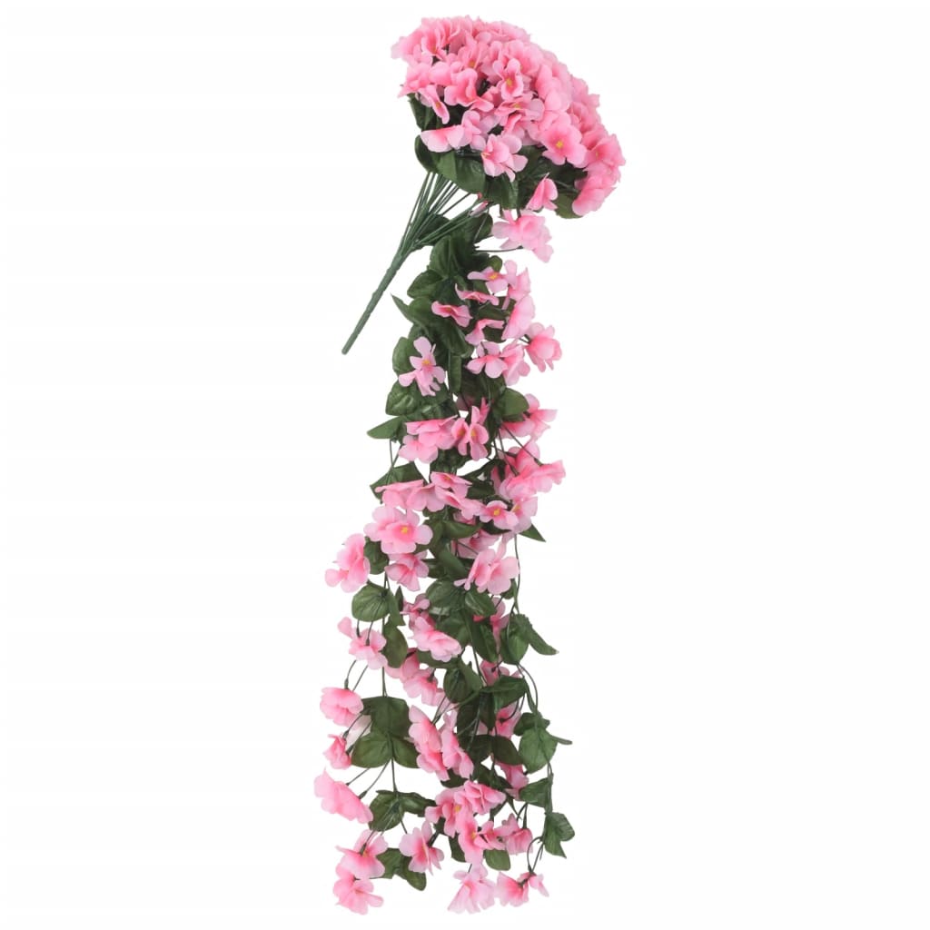 Umělé květinové girlandy 3 ks růžové 85 cm
