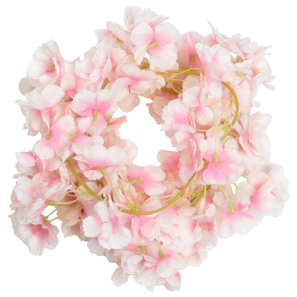 Umělé květinové girlandy 6 ks světle růžové 180 cm