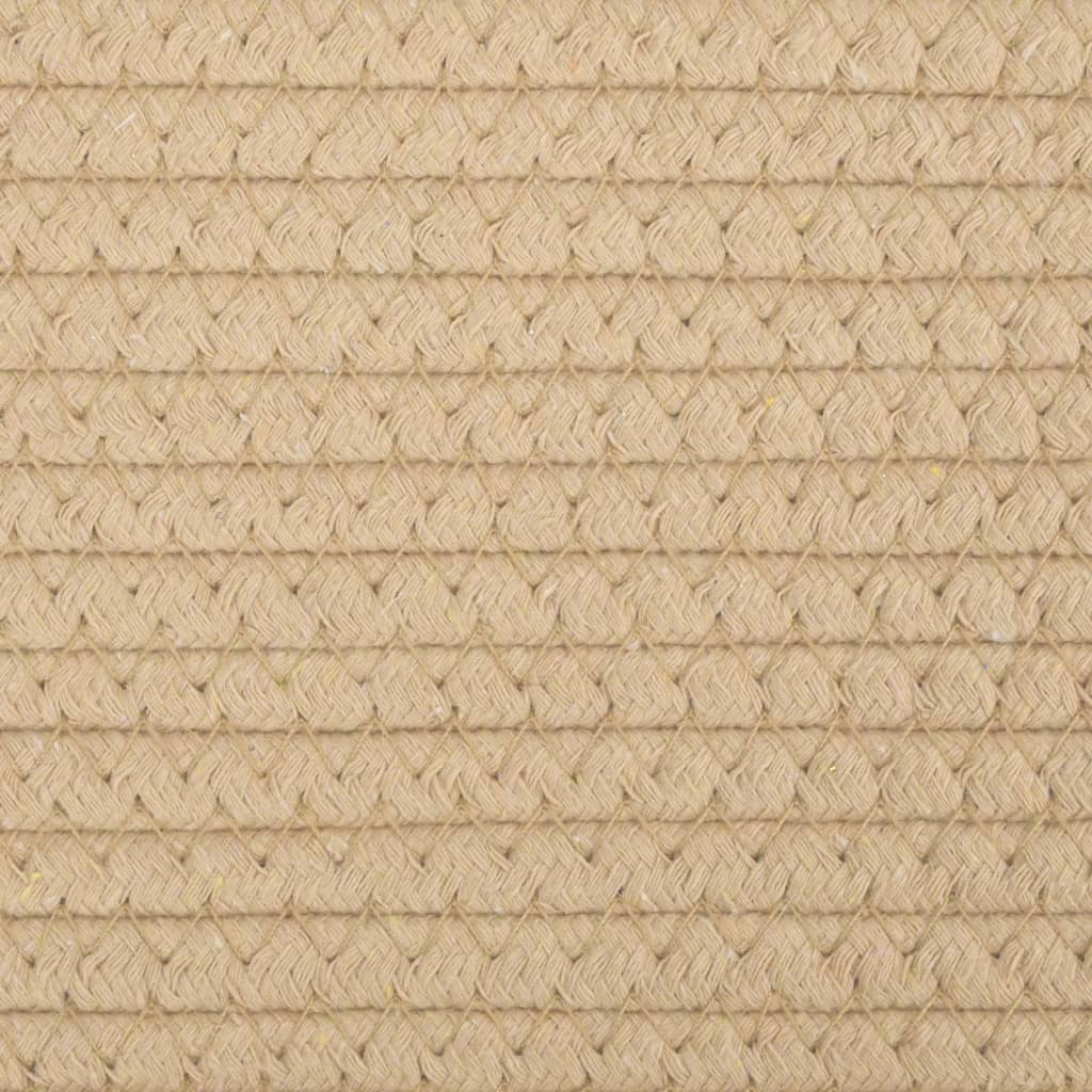 Úložný koš béžový a bílý Ø 40 x 35 cm bavlna